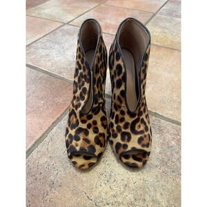 Halogen Calf Skin peep toe stiletto bootie 7.5